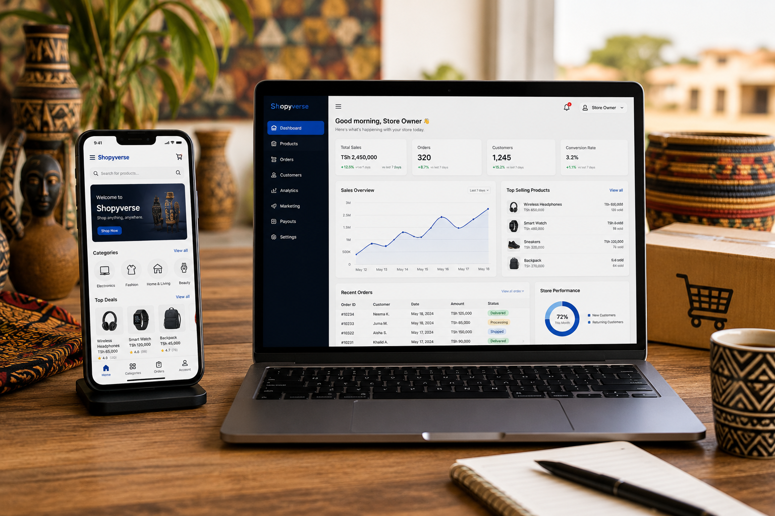 Digital marketplace buyer and seller platforms